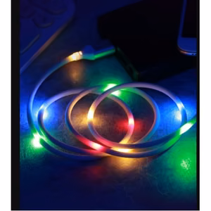 USB laidas Remax PD-B14 tamsus Lightning / LED šviesa / 100cm