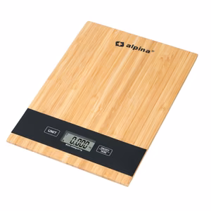 Alpina skaitmeninės bambukinės virtuvinės svarstyklės, iki 5 kg