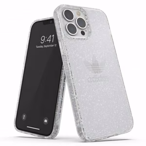 Adidas OR apsauginis skaidrus dėklas su blizgučiais iPhone 13 Pro Max - skaidrus sidabrinis
