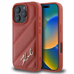 Karl Lagerfeld Quilted Signature Чехол iPhone 16 Pro - красный