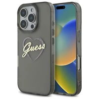 Guess IML širdies dėklas telefonui iPhone 16 Pro Max - juoda