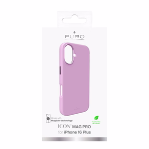Puro Icon Mag Pro MagSafe silikoninis dėklas telefonui iPhone 16 Plus - rožinis