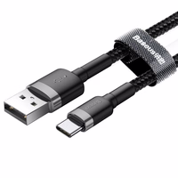 Baseus CATKLF-CG1 USB kabelis 2 m USB A USB C Juoda, Pilka
