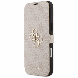 Guess Book 4G Metal Logo dėklas telefonui iPhone 17 Pro Max - rožinis