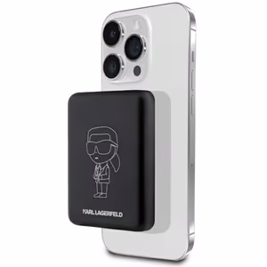 Karl Lagerfeld Ikonik MagSafe 5W 3000mAh Inductive Power Bank - Black