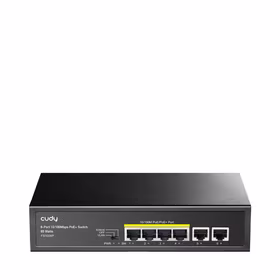 Cudy FS1006P tinklo komutatorius Fast Ethernet (10/100) Maitinimas per Eternetą (PoE) Juoda