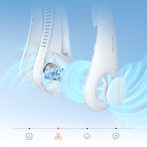 Jisulife Neck Fan 3 4000mAh nešiojamas kaklo ventiliatorius, pilkas