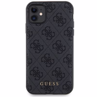 Guess 4G Metal Logo dėklas telefonui rinkinys iPhone 11 + 5000mAh Magnetinė išorinė baterija - juoda