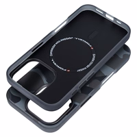 Dėklas telefonui FORCELL F-PROTECT su dviejų sluoksnių 4D technologija, militarinio kritimo testo suderinamas su MagSafe skirtas IPHONE 16 PRO juodas kamufliažas