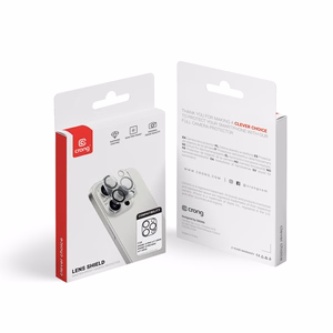 Crong Lens Shield kameros objektyvų stiklo apsauga, skirta iPhone 16 Pro / 16 Pro Max / 15 Pro / 15 Pro Max