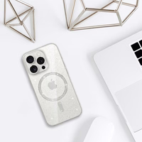 Blizgantis magnetinis dėklas telefonui Iphone 16e permatomas