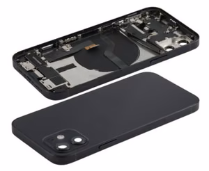 Galinis dangtelis iPhone 12 Black su NFC ir įkrovimo šleifu, mikrofonu originalus (used Grade B)