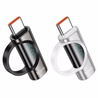 Adapteris USB-C į Lightning Hoco 3A 60W su skaitmenine indikacija UA32A sidabrinis