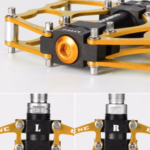 Rockbros JT201012LG 2010-12L aliumininiai platforminiai dviračio pedalai – auksiniai