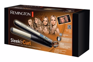Remington Sleek & Curl S6500 – ceramic hair straightener and curler, up to 230 °C, black
