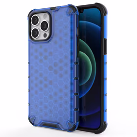 Honeycomb Case šarvu dangtelis su TPU buferiu iPhone 13 Pro Max mėlynas