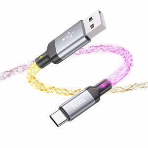 Kabelis USB A į USB C Hoco 3A 1 m U112 pilkas