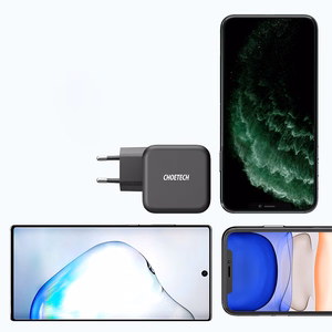 "Choetech GaN" C tipo USB sieninis įkroviklis 61W Power Delivery juodas (Q6006)