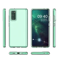 Dėklas telefonui Spring Case – skaidrus TPU gelio dėklas su spalvingu rėmeliu, skirtas Samsung Galaxy A72 4G – juodas