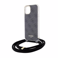 Guess Crossbody Cord 4G Print dėklas telefonui iPhone 15/14/13 - juodas