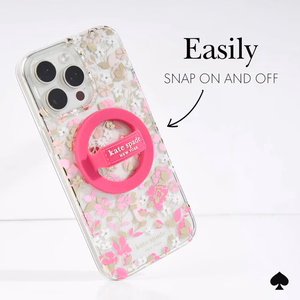 MagSafe magnetinis telefono laikiklis pirštui Kate Spade New York Magnetic Loop Grip, „Pom Pom Pink“