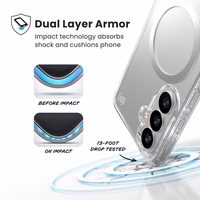 Speck Presidio Perfect-Clear Magnet - Samsung Galaxy S26 MagSafe dėklas (Clear/Clear/sidabrinis)