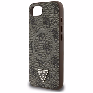 Guess 4G Ring Triangle Logo Magnetinis dėklas telefonui iPhone 16e - ruda