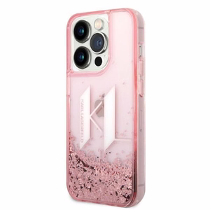 Karl Lagerfeld KLHCP14LLBKLCP iPhone 14 Pro 6.1 "rožinis / rožinis kietas dėklas Liquid Glitter Big KL