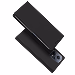 Dux Ducis Skin Pro dėklas Xiaomi Redmi Note 12 Pro+ Flip kortelių piniginė stovas juoda
