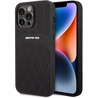 AMG AMHMP14XOSDBK iPhone 14 Pro Max 6.7" juodas/juodas kietas odinis dėklas su išlenktomis linijomis MagSafe