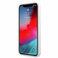 Guess GUHCP12SLSLMGWH iPhone 12 mini 5.4" baltas/baltas kietas dėklas Metal Logo Script