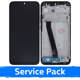 Ekranas skirtas Xiaomi Redmi 7 su rėmeliu / Eclipse Black / (Service Pack)