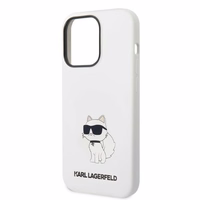 Karl Lagerfeld KLHMP14XSNCHBCH iPhone 14 Pro Max 6.7" baltas silikoninis dėklas Choupette, magnetinis (MagSafe)