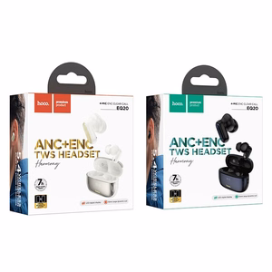 HOCO belaidės ausinės Bluetooth TWS ANC + ENC EQ20, juodos
