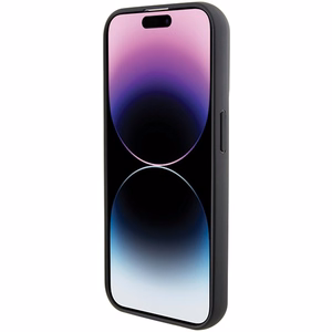 Karl Lagerfeld Gripstand Saffiano Choupette Pins dėklas telefonui iPhone 14 Pro - juodas