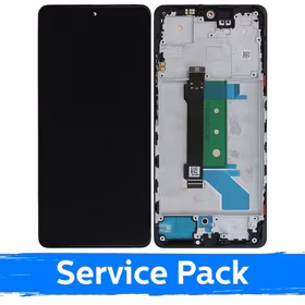 LCD ekranas suderinamas su Xiaomi Redmi Note 12 Pro+ 5G juodas su rėmeliu (Service Pack)