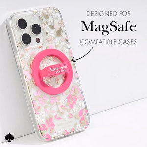 MagSafe magnetinis telefono laikiklis pirštui Kate Spade New York Magnetic Loop Grip, „Pom Pom Pink“