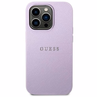 Guess Saffiano Strap Dėklas telefonui iPhone 14 Pro Max 6.7" - violetinis