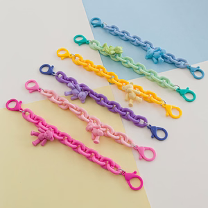 Color Chain (virvė) spalvinga grandinė telefono laikiklis pakabukas kuprinei piniginei geltona