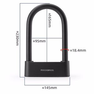 Rockbros 32210818001 SMART dviračio spyna su pirštų atspaudų skaitytuvu ir Bluetooth ryšiu - juoda
