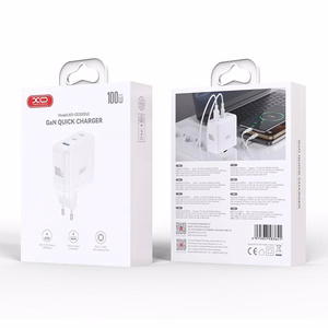 XO sieninis įkroviklis CE35 PD 100W 2x USB-C 1x USB baltas