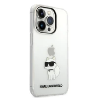 Karl Lagerfeld Ikonik Choupette dėklas telefonui iPhone 14 Pro - permatomas