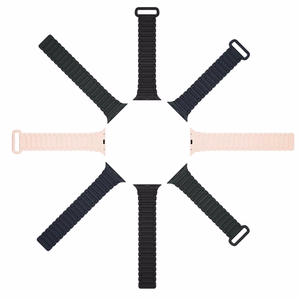 Dux Ducis dirželis (šarvuota versija) Apple Watch SE dirželis, 9, 8, 7, 6, 5, 4, 3, 2, 1 (41, 40, 38 mm) silikoninė magnetinė apyrankė mėlyna