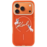 Karl Lagerfeld IML Choupettes Karl Script Logo MagSafe Case for iPhone 17 Pro Max - Orange