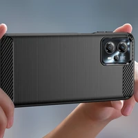 Anglies dėklas Motorola Moto G53 / G13 lankstus silikoninis anglies dangtelis juodas