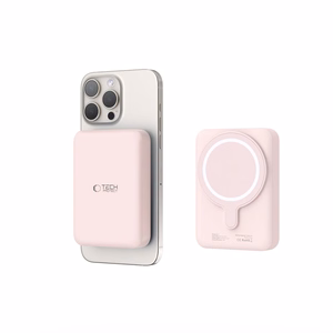 Tech-Protect LifeMag PB11 išorinė baterija su MagSafe 10000mAh 15W USB-C jungtimi - rožinė + USB-C kabelis