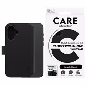 CARE by PanzerGlass Tango 2in1 piniginė Magnetinis dėklas telefonui iPhone 16 - juodas