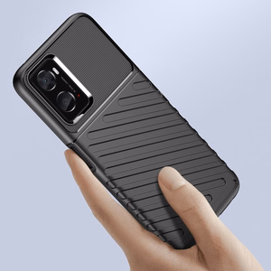 Griaustinio dėklas lankstus šarvuotas dangtelis Oppo A76 / Oppo A36 / Realme 9i juodas