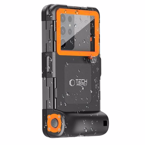 TECH-PROTECT IPX8 UNIVERSAL NARDYMO VANDENIUI ATSPARUS DĖKLAS JUODAS/ORANŽINIS