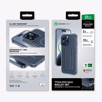 Amazing Thing Titan Pro Mag piniginės dėklas 10FT IP156.1PTWBU Iphone 15 Pro tamsiai mėlyna su stovu